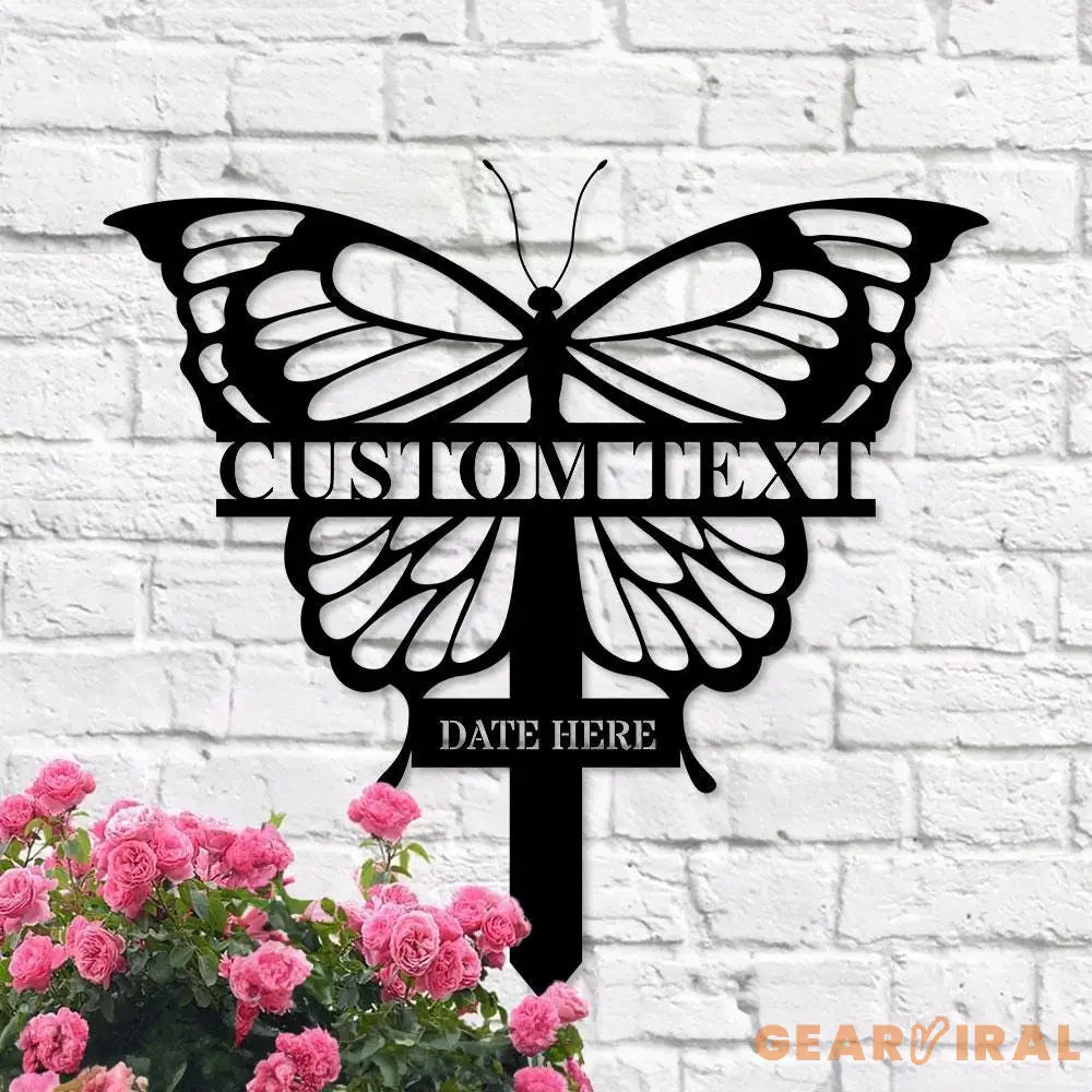 Buffterfly Memorial Metal Sign Memorial Metal Stake Personalized Name Yard Sign Outdoor Door Garden Decor Metal Sign