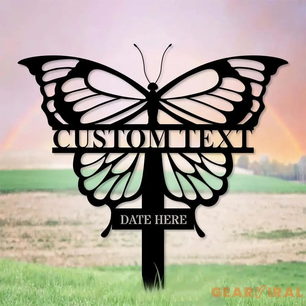 Buffterfly Memorial Metal Sign Memorial Metal Stake Personalized Name Yard Sign Outdoor Door Garden Decor Metal Sign