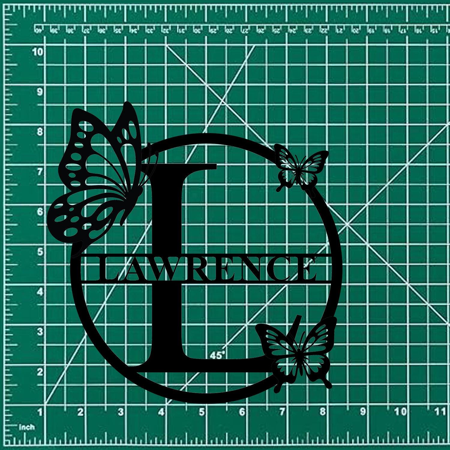 Buffterfly Personalized Family Name Metal Art, Name Sign, Closing Gift, Metal Monogram, Housewarming, Wedding Monogram, Anniversary
