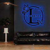 Buffterfly Personalized Family Name Metal Art Name Sign Closing Gift Metal Monogram Housewarming Wedding Monogram