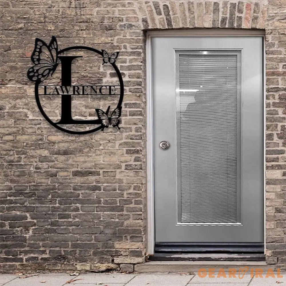 Buffterfly Personalized Family Name Metal Art Name Sign Closing Gift Metal Monogram Housewarming Wedding Monogram