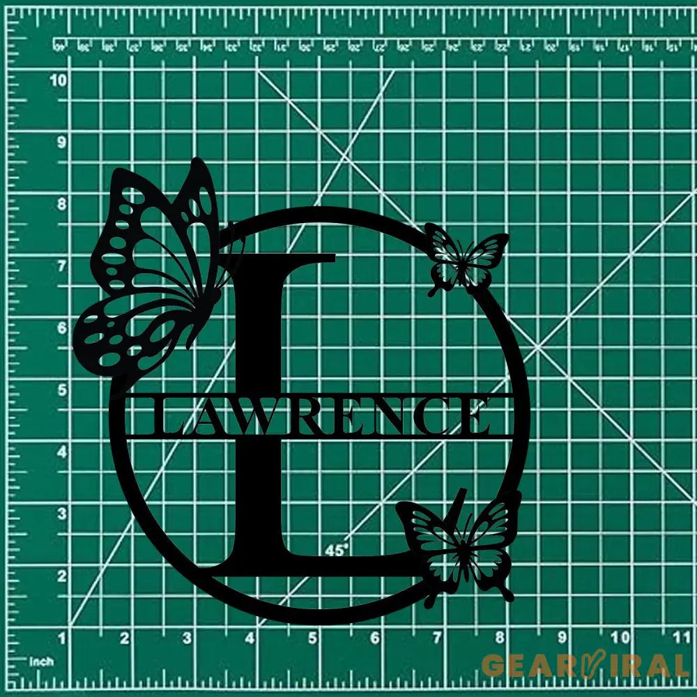 Buffterfly Personalized Family Name Metal Art Name Sign Closing Gift Metal Monogram Housewarming Wedding Monogram