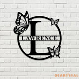 Buffterfly Personalized Family Name Metal Art Name Sign Closing Gift Metal Monogram Housewarming Wedding Monogram