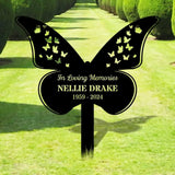 Buffterfly Remembering Plaque with Stake Personalized Metal Garden Marker Memorial Metal Sign Sympathy Gift Grave
