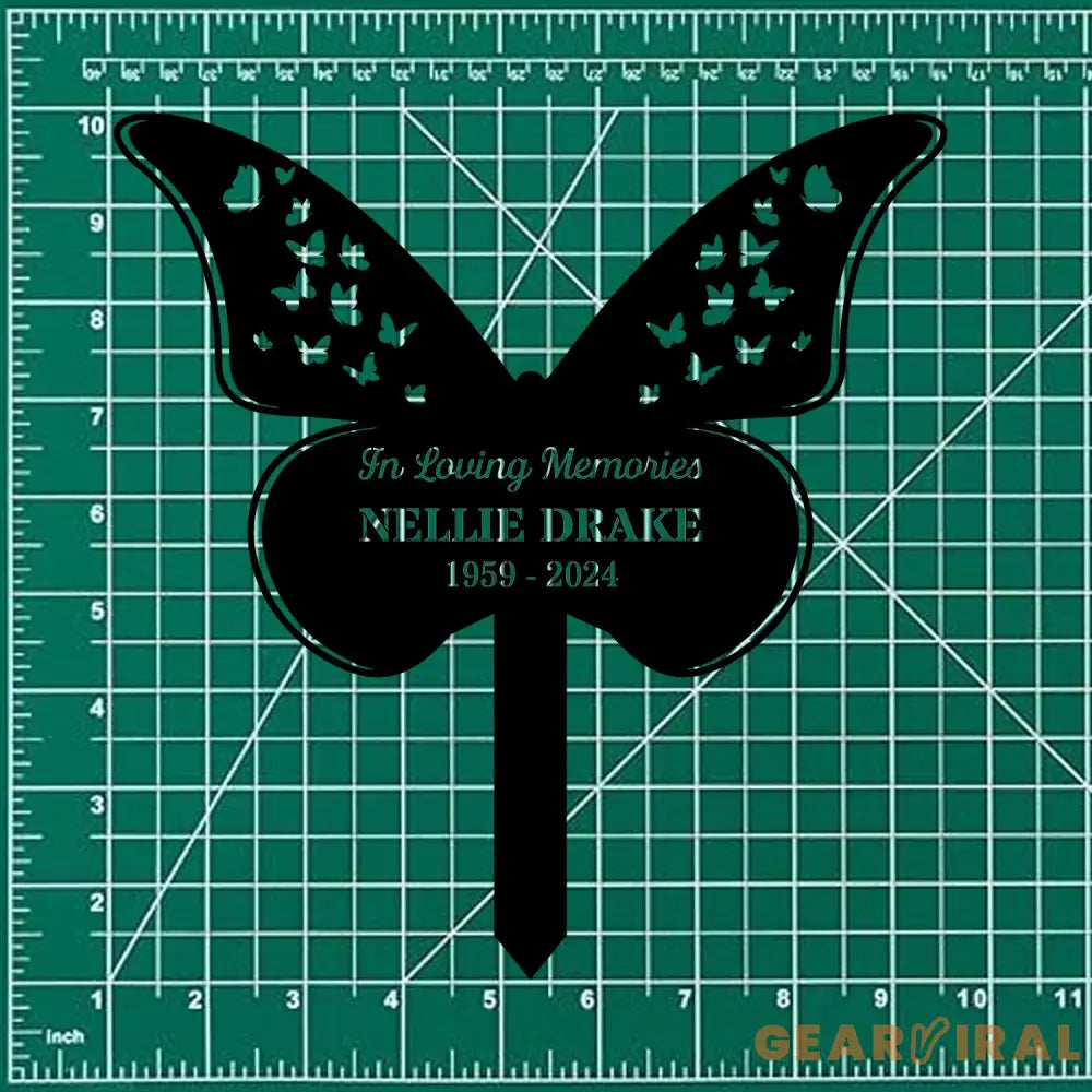 Buffterfly Remembering Plaque with Stake Personalized Metal Garden Marker Memorial Metal Sign Sympathy Gift Grave