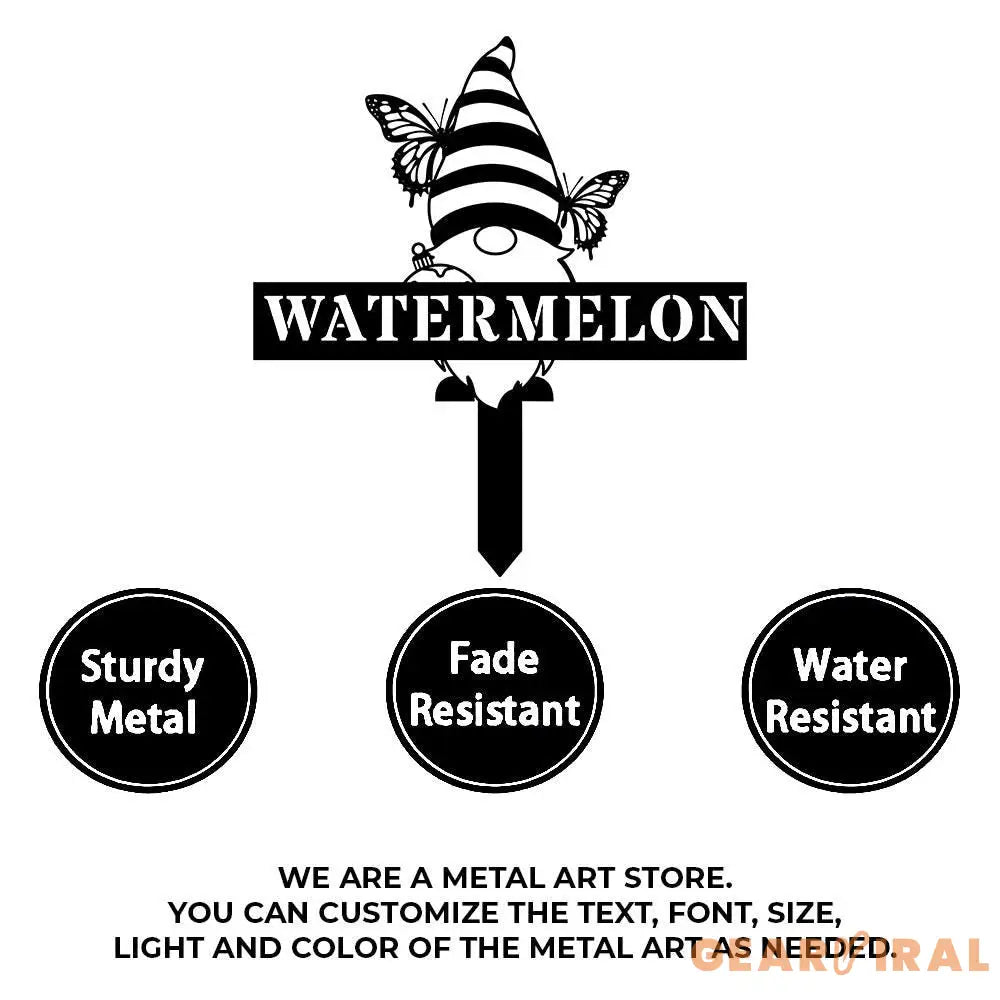 Butterflies Garden Gnomes Custom Name Gartenschilder Garden Metal Stake Personalized Name Yard Sign Outdoor Door Garden