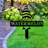 Butterflies Garden Gnomes Custom Name Gartenschilder Garden Metal Stake Personalized Name Yard Sign Outdoor Door Garden