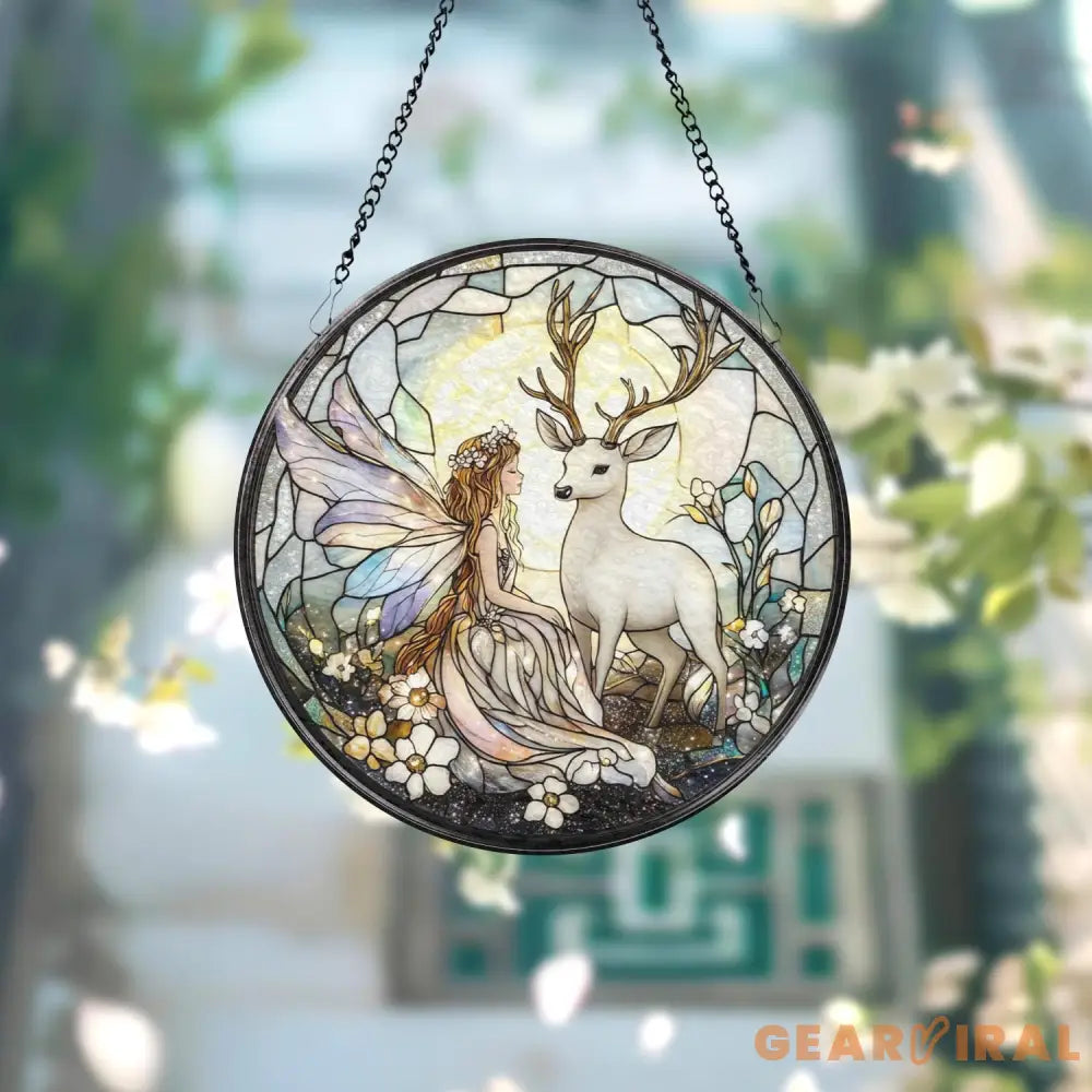 Butterfly Fairy Glass Ornament Hanging Fairy Window Decor Car Rearview Charm Whimsical Butterfly Art Fantasy Gift for