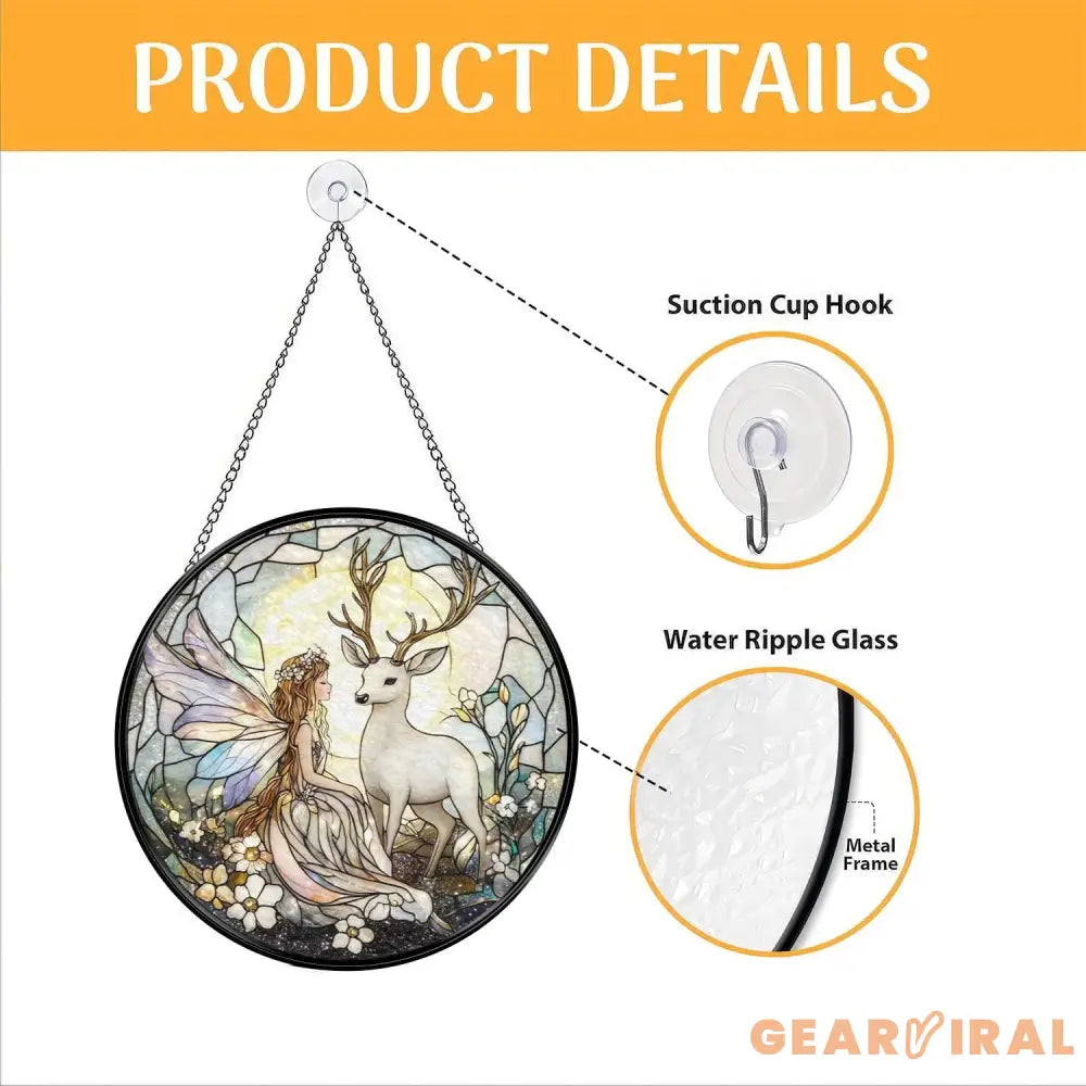 Butterfly Fairy Glass Ornament Hanging Fairy Window Decor Car Rearview Charm Whimsical Butterfly Art Fantasy Gift for