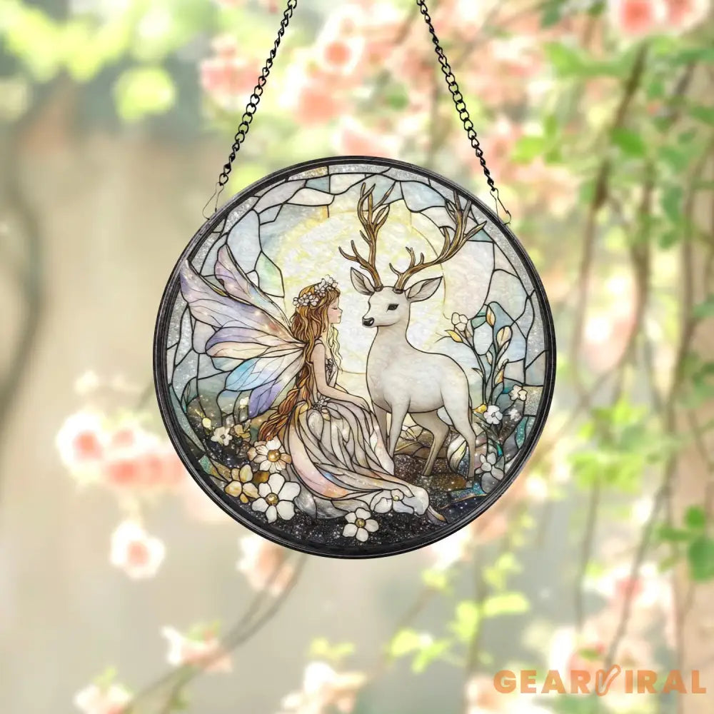 Butterfly Fairy Glass Ornament Hanging Fairy Window Decor Car Rearview Charm Whimsical Butterfly Art Fantasy Gift for