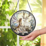 Butterfly Fairy Glass Ornament Hanging Fairy Window Decor Car Rearview Charm Whimsical Butterfly Art Fantasy Gift for