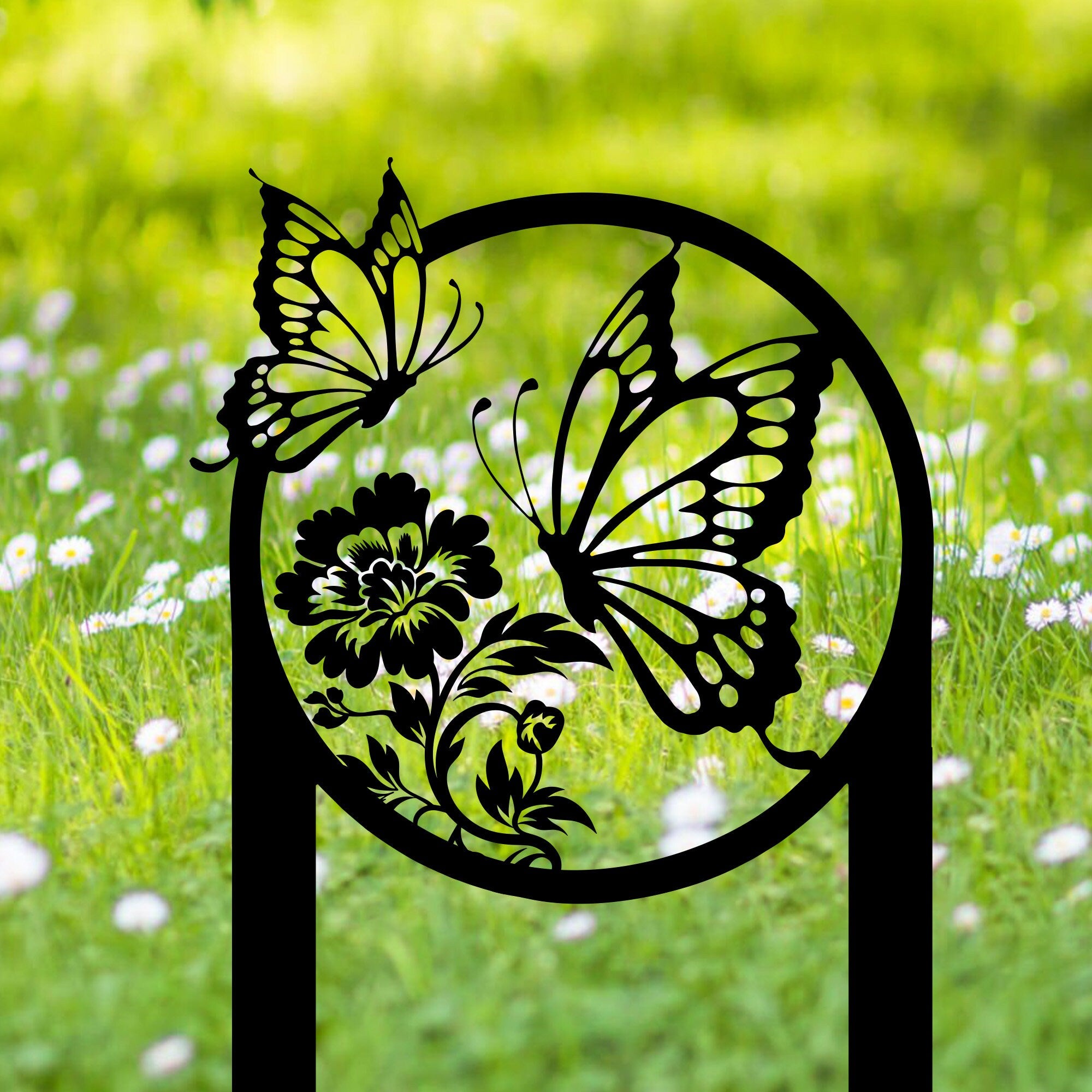 Butterfly Garden Stake Sign - Mother's Day Gift - Outdoor Gift Idea For Mom - Metal Powder Coated Butterfly Yard Sign | GearViral
