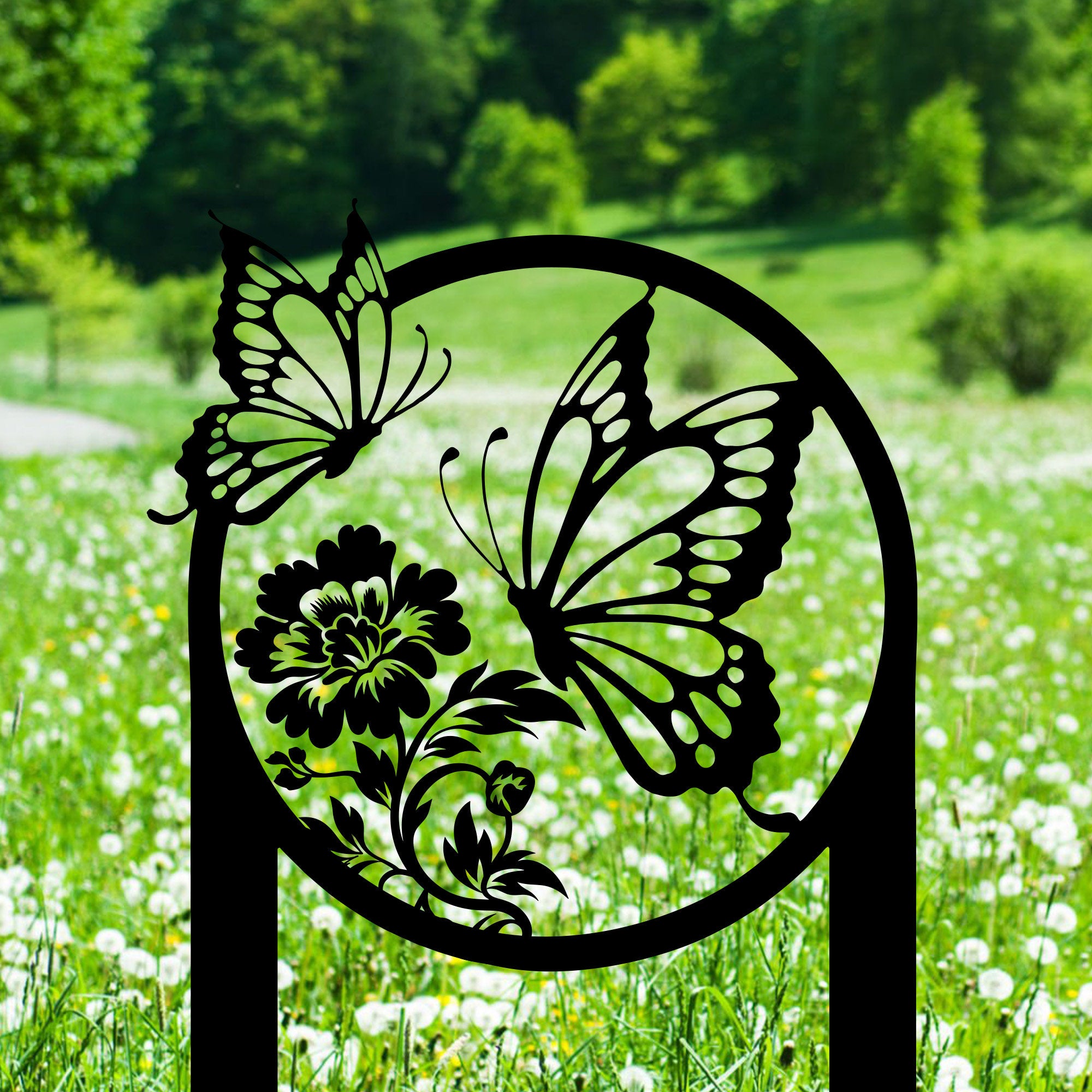 Butterfly Garden Stake Sign - Mother's Day Gift - Outdoor Gift Idea For Mom - Metal Powder Coated Butterfly Yard Sign | GearViral