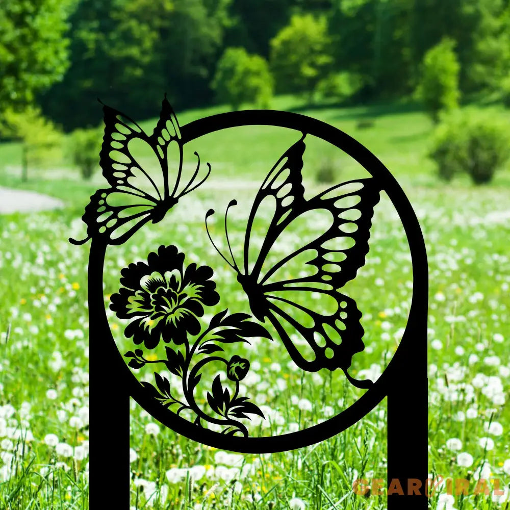 Butterfly Garden Stake Sign - Mother’s Day Gift - Outdoor Gift Idea For Mom - Metal Powder Coated Butterfly Yard Sign