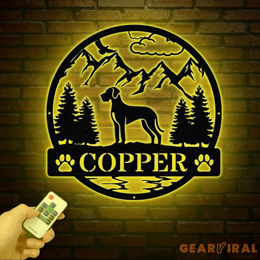 Cane Corso Metal Sign with Led Lights Custom Dog Name Sign Dog Memorial Gift Cane Corso Wall Decor Dog Lovers Wall Art