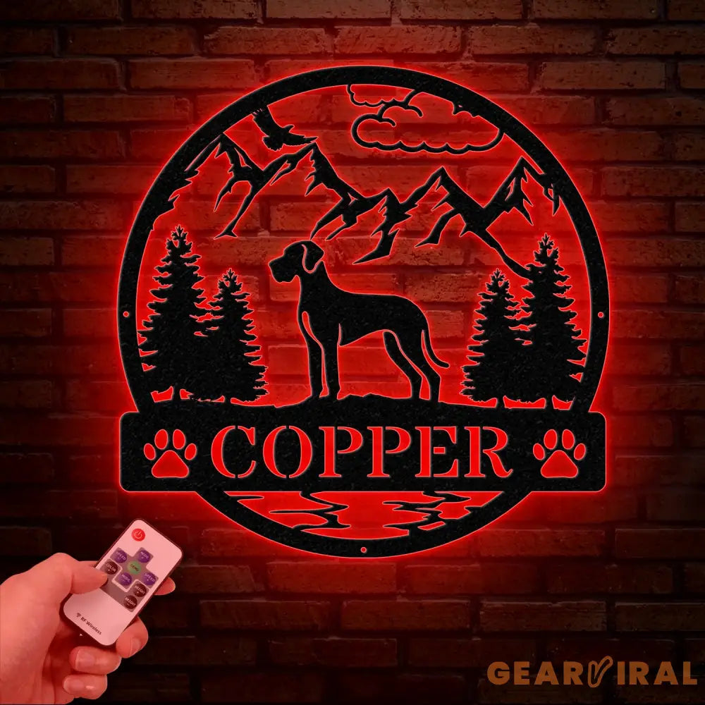 Cane Corso Metal Sign with Led Lights Custom Dog Name Sign Dog Memorial Gift Cane Corso Wall Decor Dog Lovers Wall Art