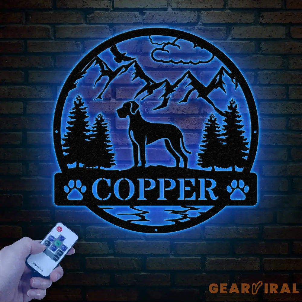 Cane Corso Metal Sign with Led Lights Custom Dog Name Sign Dog Memorial Gift Cane Corso Wall Decor Dog Lovers Wall Art
