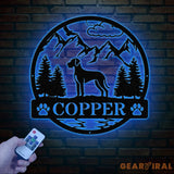 Cane Corso Metal Sign with Led Lights Custom Dog Name Sign Dog Memorial Gift Cane Corso Wall Decor Dog Lovers Wall Art
