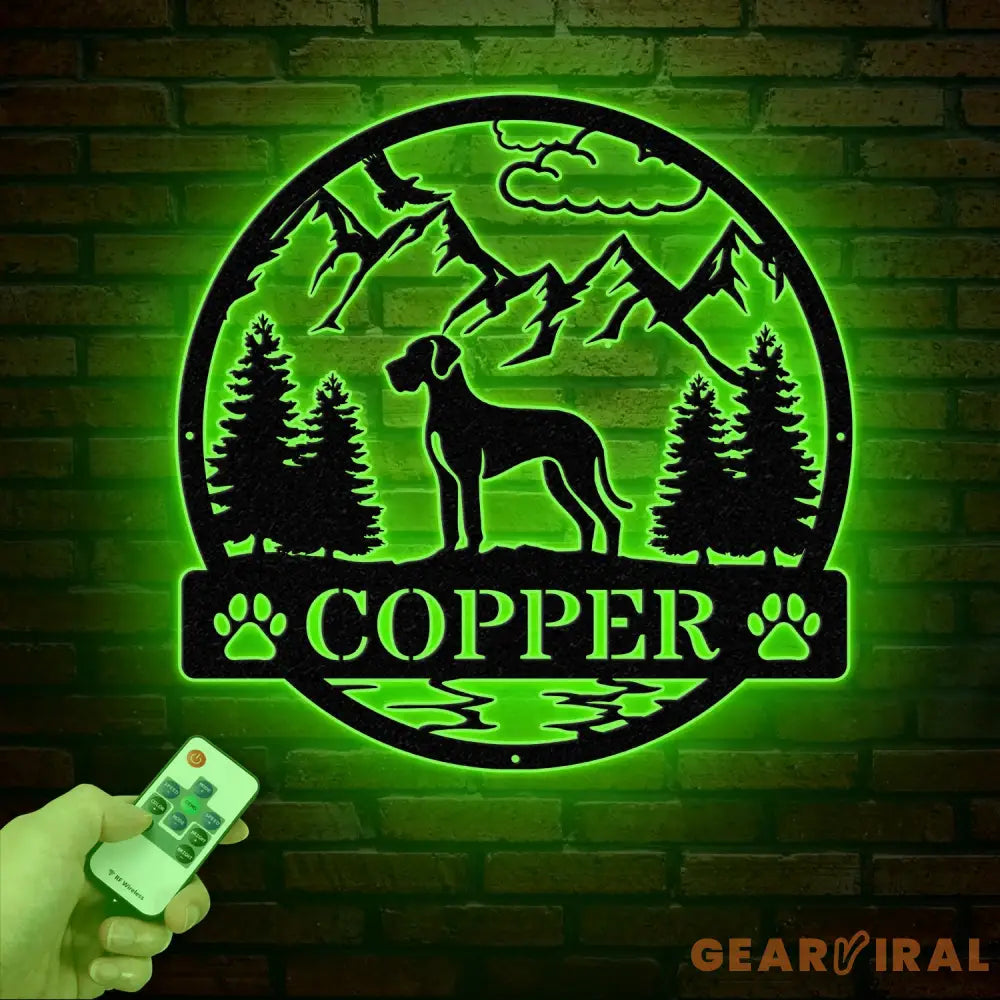 Cane Corso Metal Sign with Led Lights Custom Dog Name Sign Dog Memorial Gift Cane Corso Wall Decor Dog Lovers Wall Art