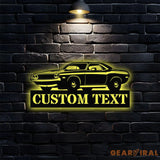 Car Family Name Sign - Custom Muscle Car Metal LED Sign - Family Name Sign Wall Decor - Perfect Housewarming Gift for