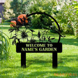 Cardinal Garden Sign Personalized Cardinal Garden Stake Metal Garden Sign Gardener Name Sign Gardener Gift Cardinal
