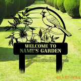 Cardinal Garden Sign Personalized Cardinal Garden Stake Metal Garden Sign Gardener Name Sign Gardener Gift Cardinal