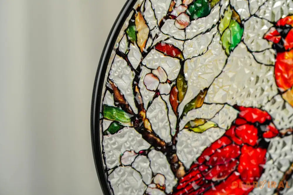 Cardinal Glass Suncatcher Bird Glass Art Cardinal Window Hanging Memorial Suncatcher Cardinal Lover Gift Bird Wall