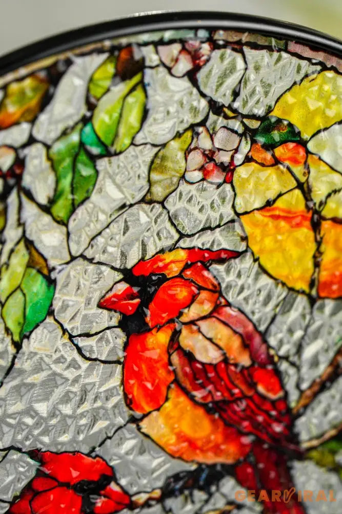 Cardinal Glass Suncatcher Bird Glass Art Cardinal Window Hanging Memorial Suncatcher Cardinal Lover Gift Bird Wall