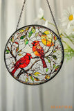 Cardinal Glass Suncatcher Bird Glass Art Cardinal Window Hanging Memorial Suncatcher Cardinal Lover Gift Bird Wall