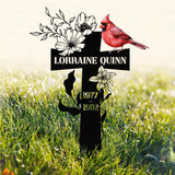Cardinal Memorial Metal Sign, Metal Stake, Personalized Name Yard Sign, Outdoor Door Garden Decor, Metal Sign, Housewarming