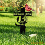 Cardinal Memorial Metal Sign Metal Stake Personalized Name Yard Sign Outdoor Door Garden Decor Metal Sign Housewarming