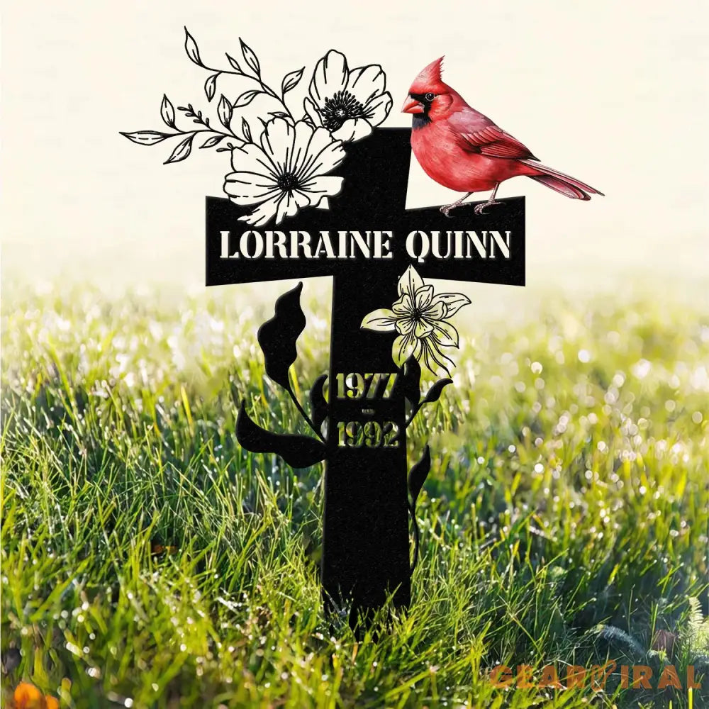 Cardinal Memorial Metal Sign Metal Stake Personalized Name Yard Sign Outdoor Door Garden Decor Metal Sign Housewarming