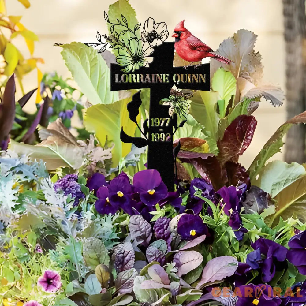 Cardinal Memorial Metal Sign Metal Stake Personalized Name Yard Sign Outdoor Door Garden Decor Metal Sign Housewarming