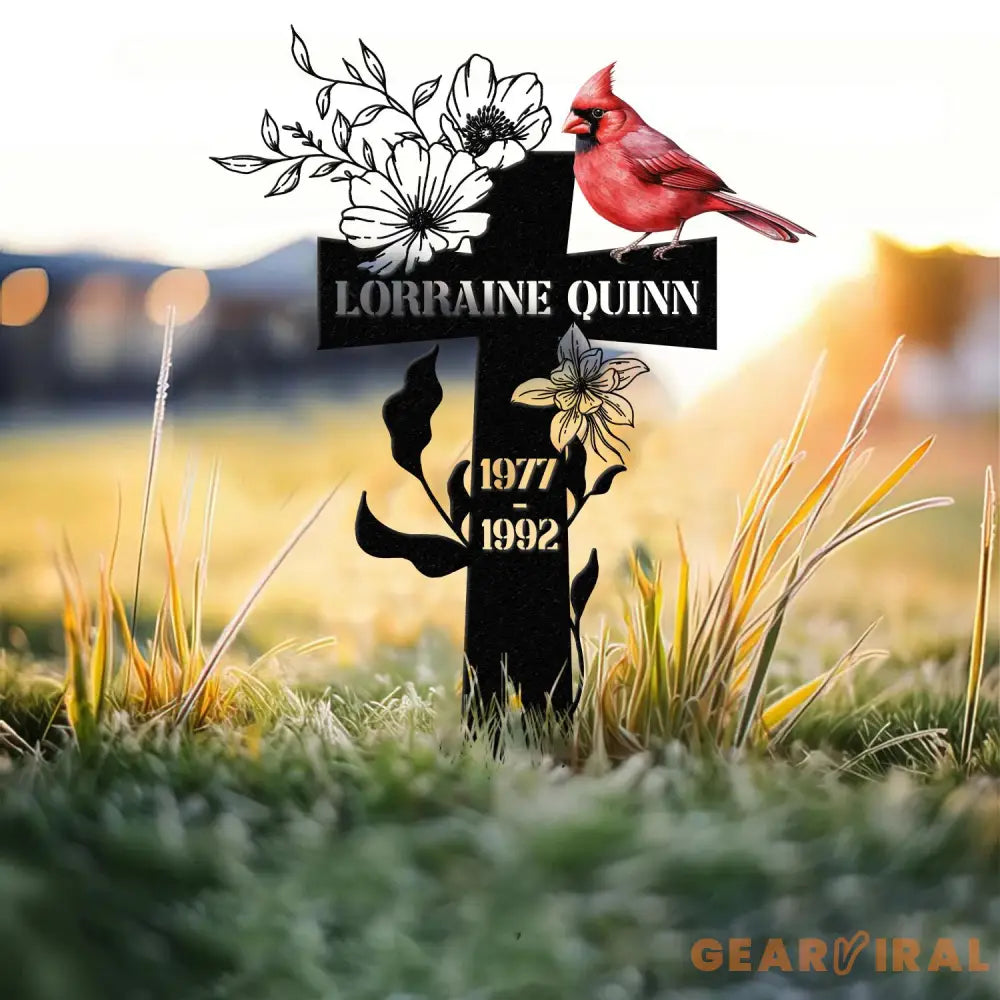 Cardinal Memorial Metal Sign Metal Stake Personalized Name Yard Sign Outdoor Door Garden Decor Metal Sign Housewarming