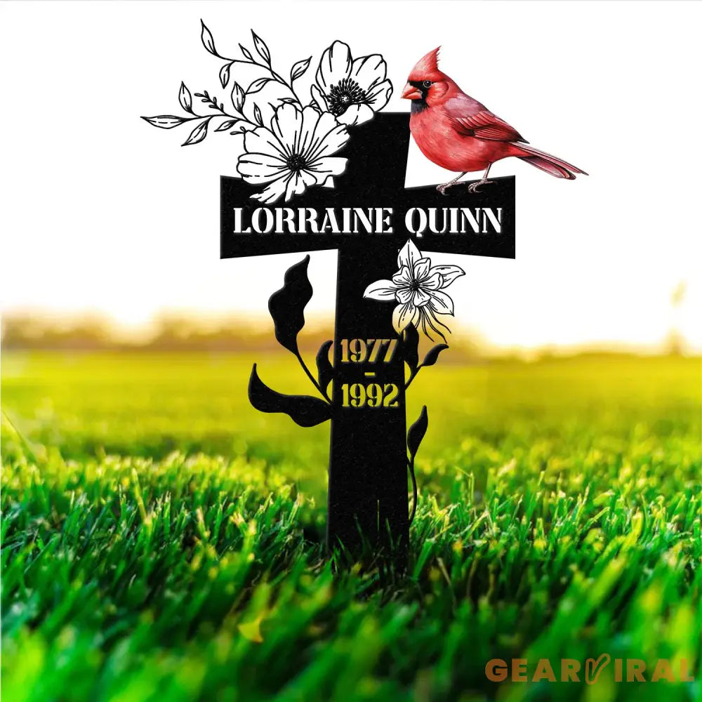 Cardinal Memorial Metal Sign Metal Stake Personalized Name Yard Sign Outdoor Door Garden Decor Metal Sign Housewarming