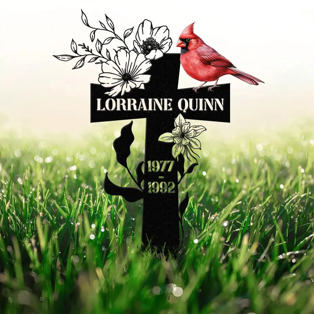 Cardinal Memorial Metal Sign Metal Stake Personalized Name Yard Sign Outdoor Door Garden Decor Metal Sign Housewarming