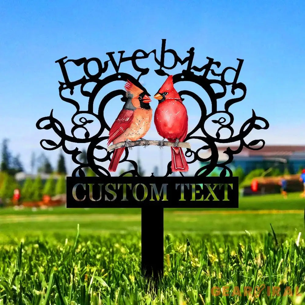 Cardinal Memories Stake Metal Sign Memorial Plaque Buffterfly Grave Marker Personalized Garden Sign Remembrance Stake