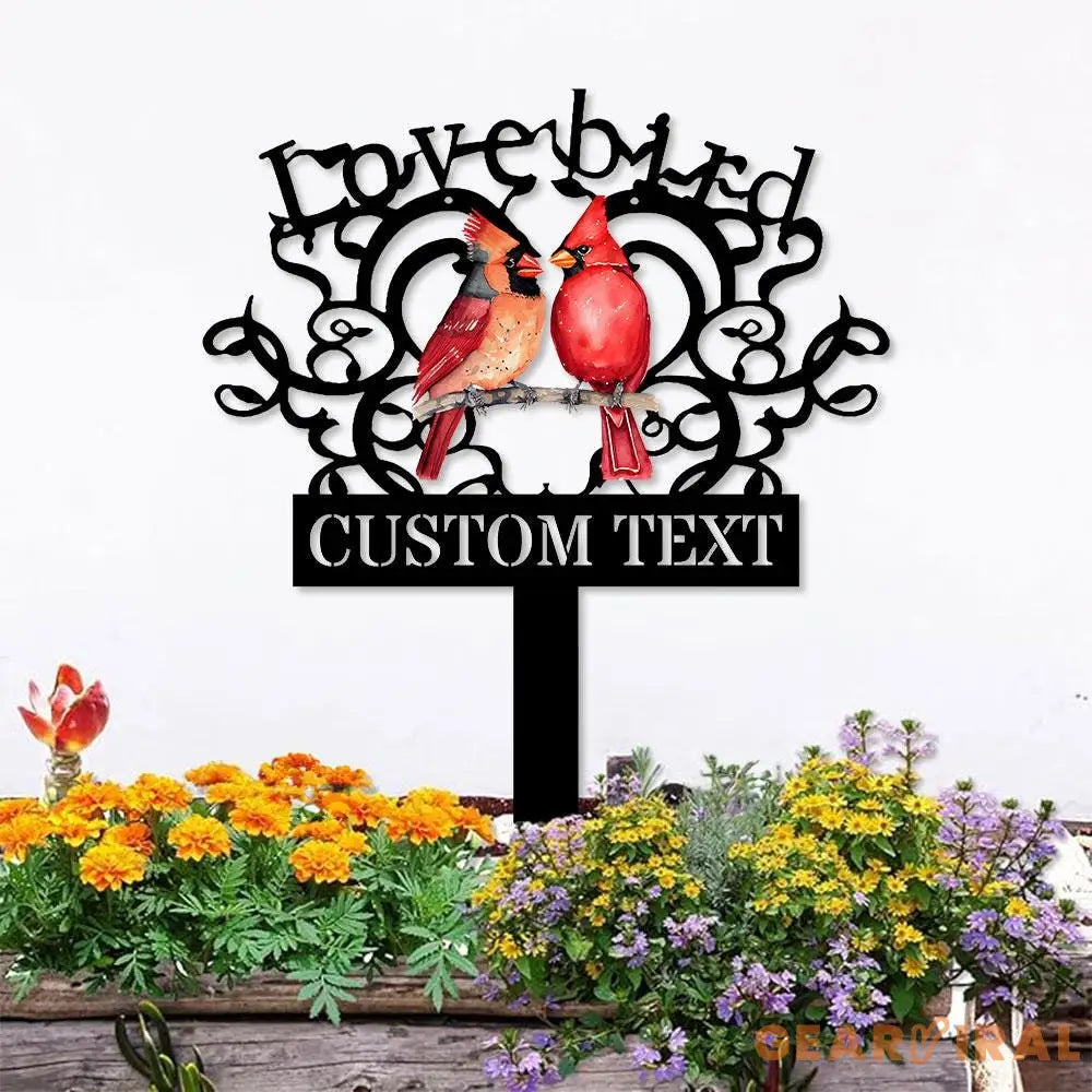 Cardinal Memories Stake Metal Sign Memorial Plaque Buffterfly Grave Marker Personalized Garden Sign Remembrance Stake