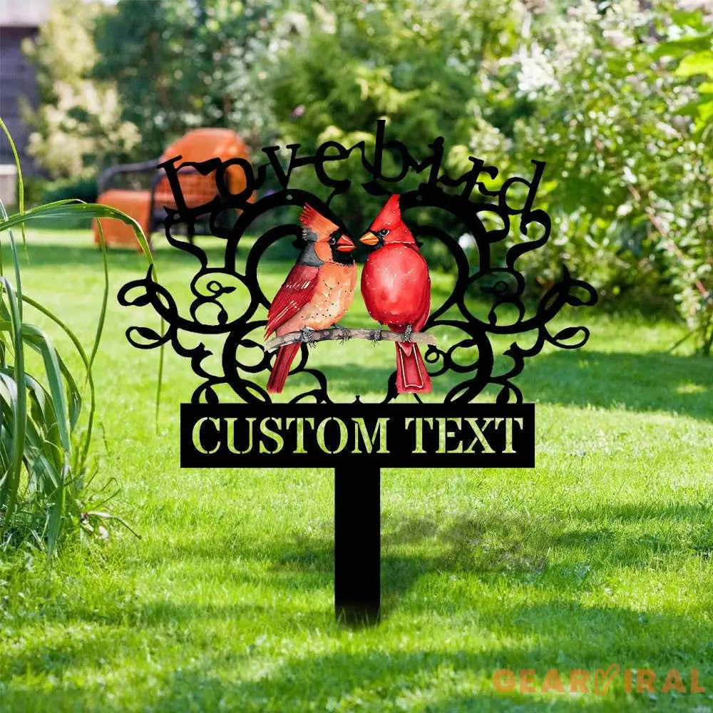 Cardinal Memories Stake Metal Sign Memorial Plaque Buffterfly Grave Marker Personalized Garden Sign Remembrance Stake