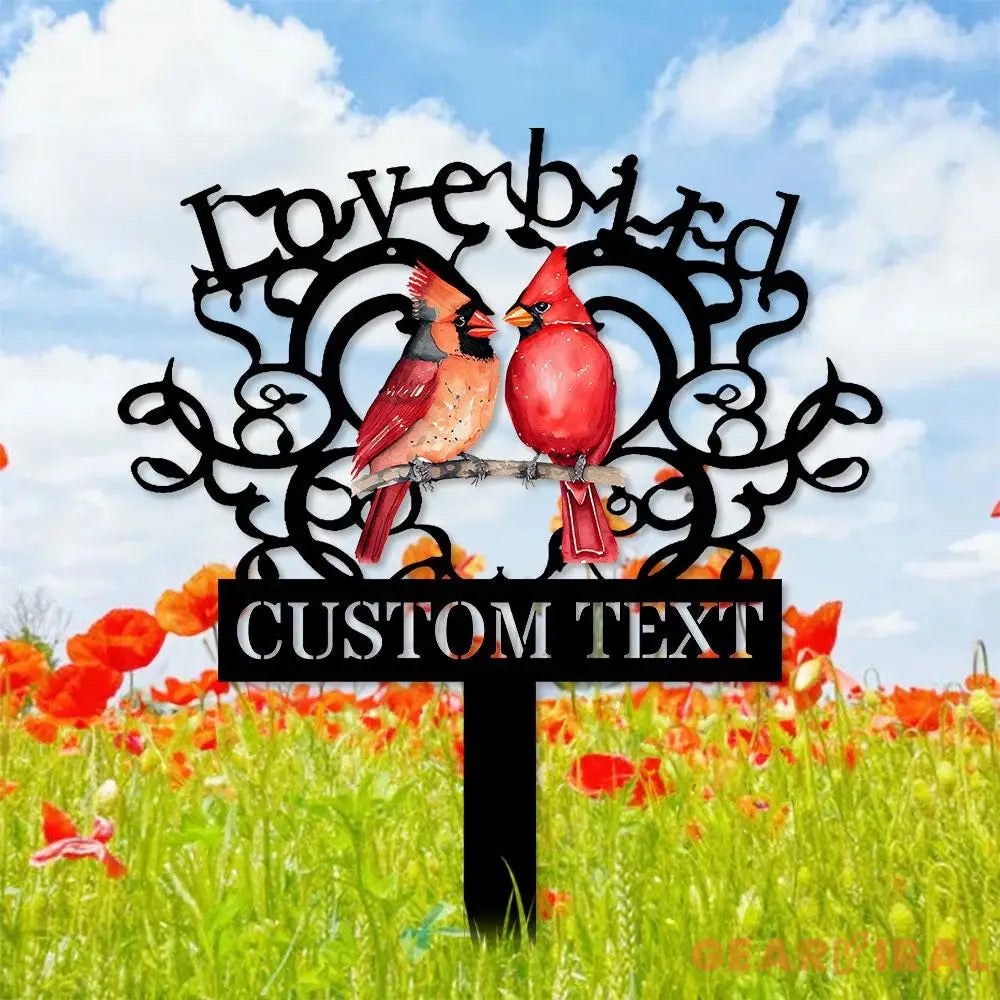 Cardinal Memories Stake Metal Sign Memorial Plaque Buffterfly Grave Marker Personalized Garden Sign Remembrance Stake