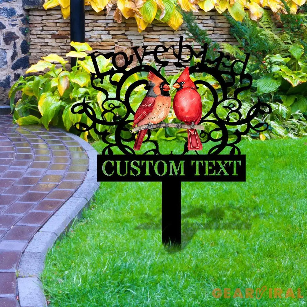 Cardinal Memories Stake Metal Sign Memorial Plaque Buffterfly Grave Marker Personalized Garden Sign Remembrance Stake