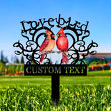 Cardinal Memories Stake Metal Sign, Memorial Plaque, Buffterfly Grave Marker, Personalized Garden Sign,  Remembrance Stake, Sympathy