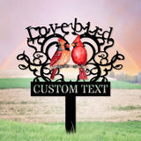 Cardinal Memories Stake Metal Sign, Memorial Plaque, Buffterfly Grave Marker, Personalized Garden Sign,  Remembrance Stake, Sympathy
