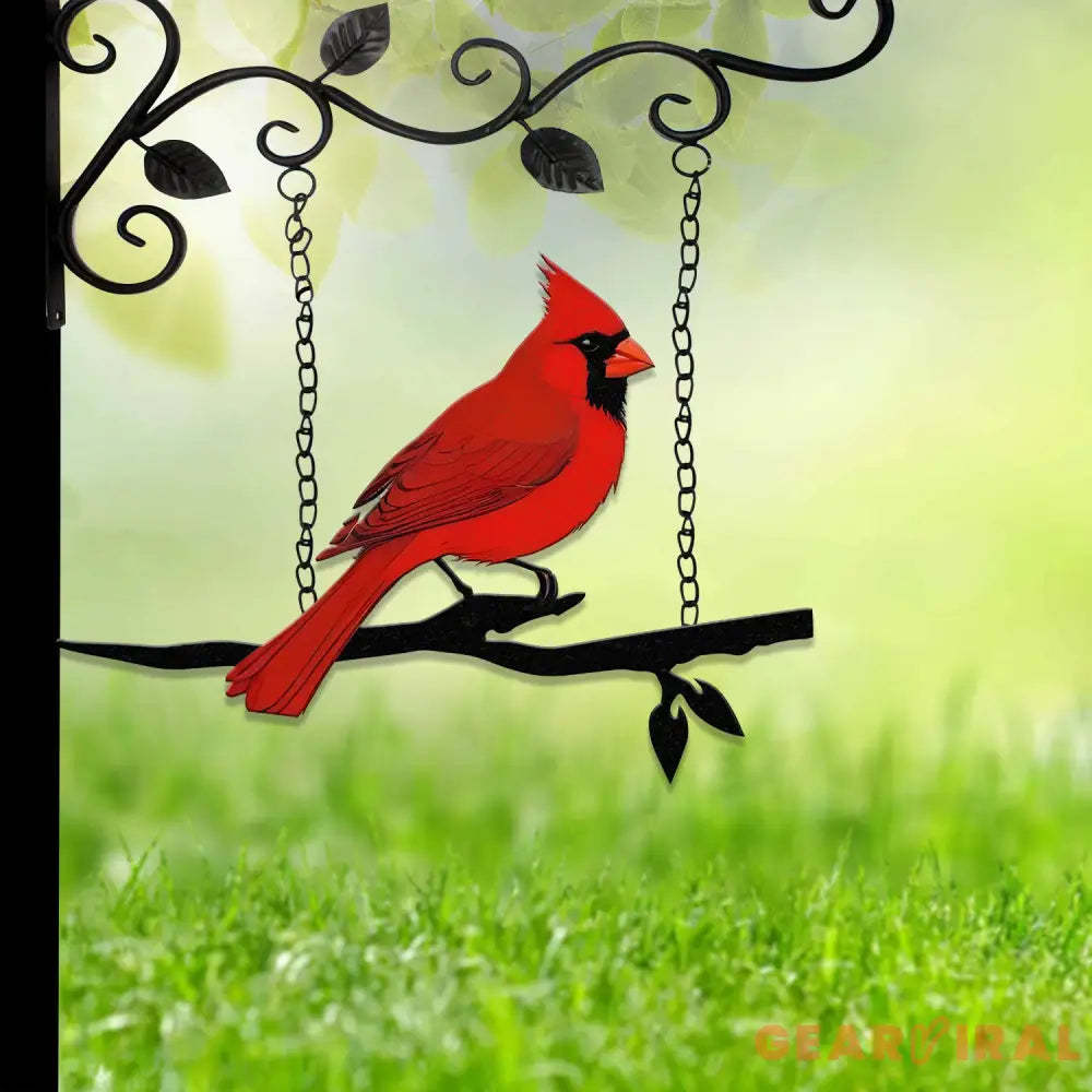 Cardinal Metal Bird Yard Garden Art Metal Yard Art Tree sign Memorial Sign Bird Lover Gifts Patio Decor Christmas Gifts