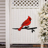 Cardinal Metal Bird Yard Garden Art Metal Yard Art Tree sign Memorial Sign Bird Lover Gifts Patio Decor Christmas Gifts