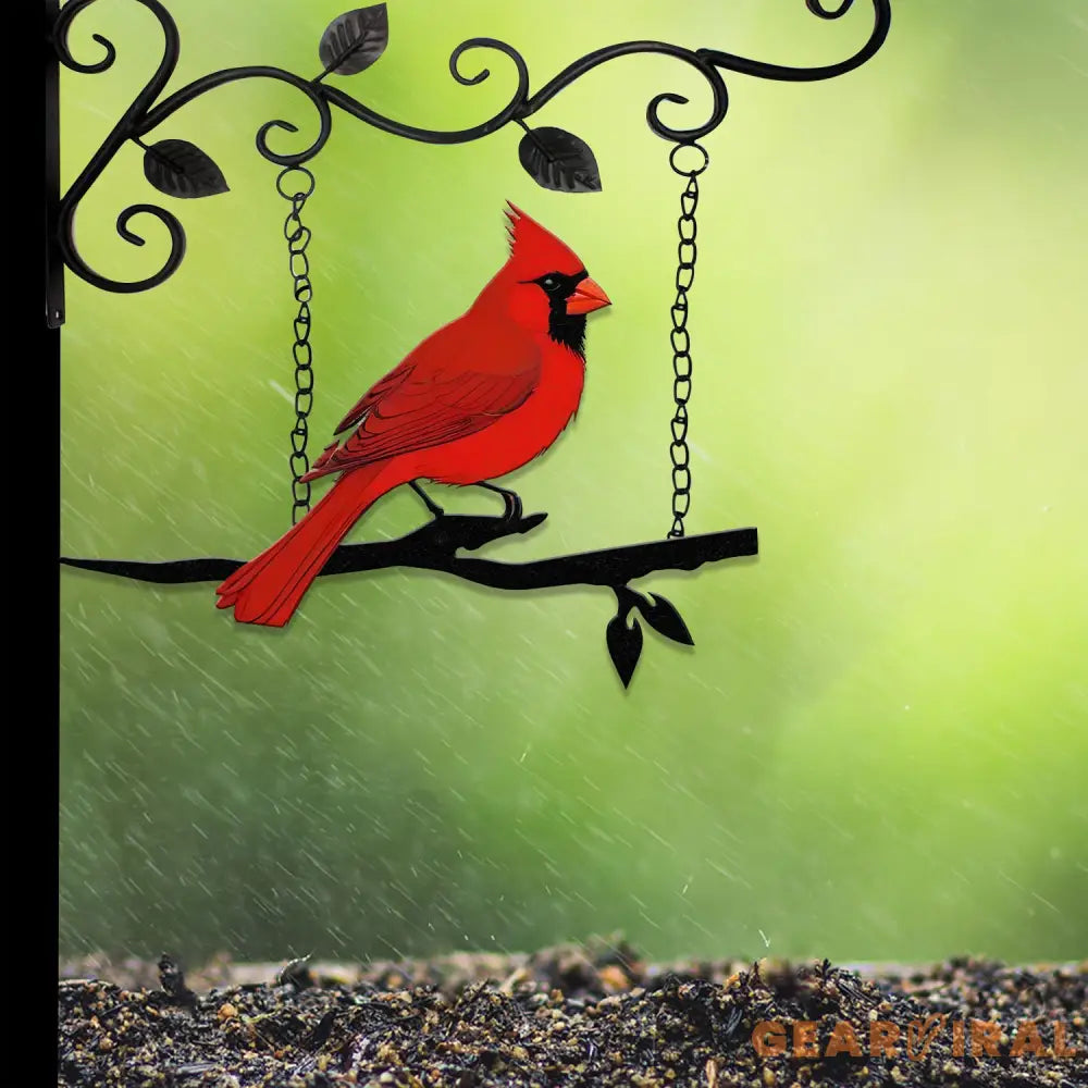 Cardinal Metal Bird Yard Garden Art Metal Yard Art Tree sign Memorial Sign Bird Lover Gifts Patio Decor Christmas Gifts