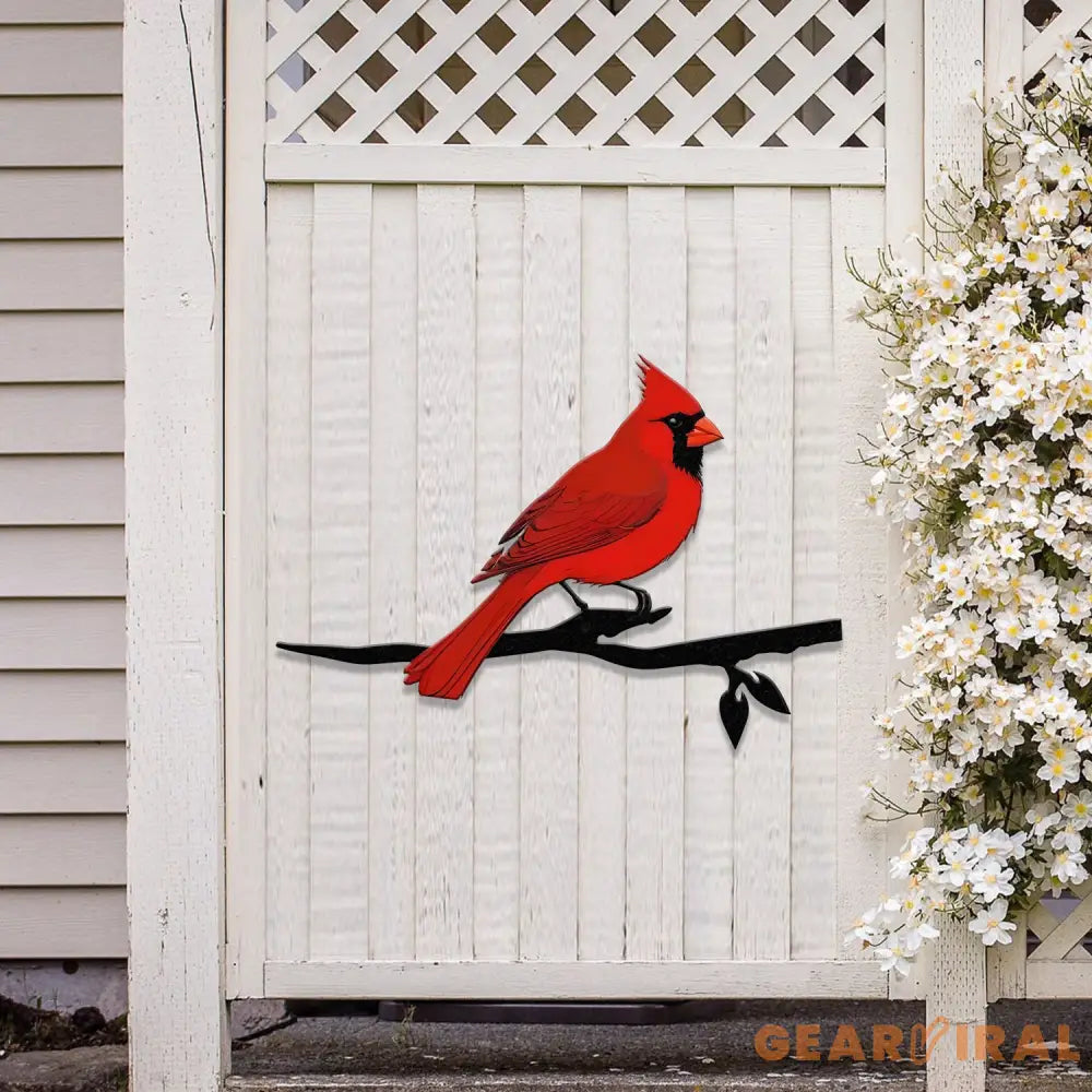 Cardinal Metal Bird Yard Garden Art Metal Yard Art Tree sign Memorial Sign Bird Lover Gifts Patio Decor Christmas Gifts