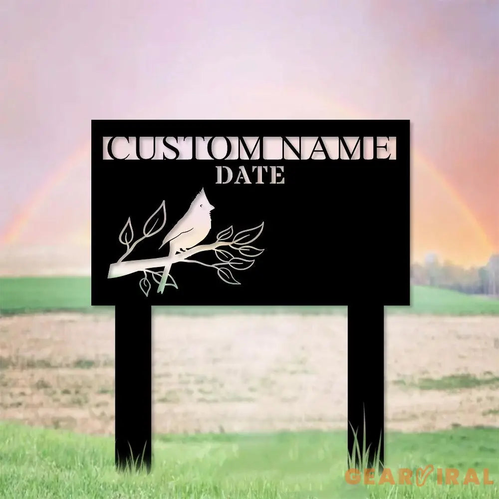 Cardinal Remembering Plaque with Stake Personalized Metal Garden Marker Memorial Metal Sign Sympathy Gift Grave Marker