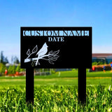 Cardinal Remembering Plaque with Stake Personalized Metal Garden Marker Memorial Metal Sign Sympathy Gift Grave Marker