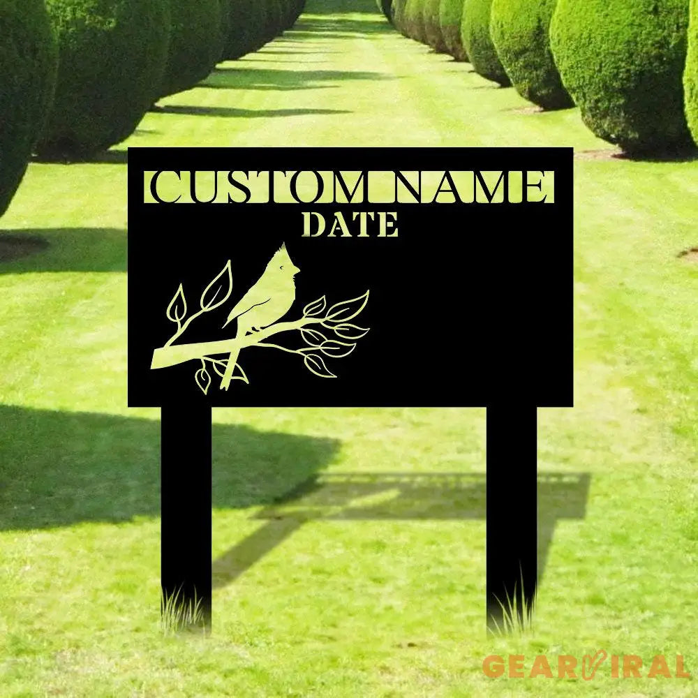 Cardinal Remembering Plaque with Stake Personalized Metal Garden Marker Memorial Metal Sign Sympathy Gift Grave Marker